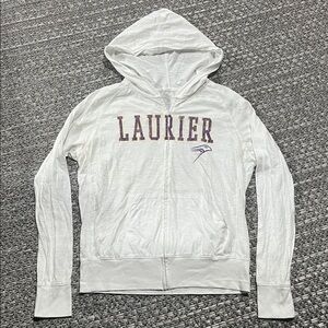 Laurier | Lightweight White Full Zip Hoodie